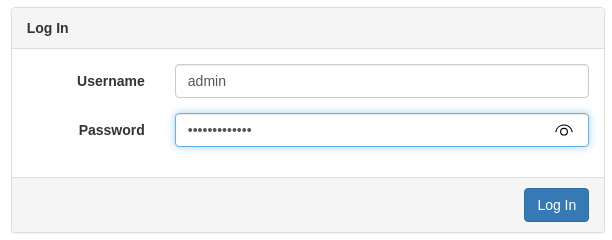 Screenshot: Log in Page