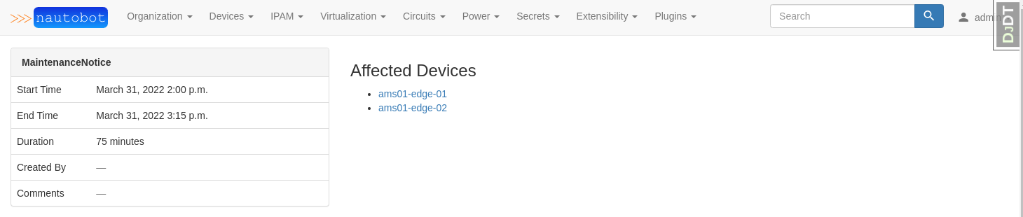 Screenshot: Detail View