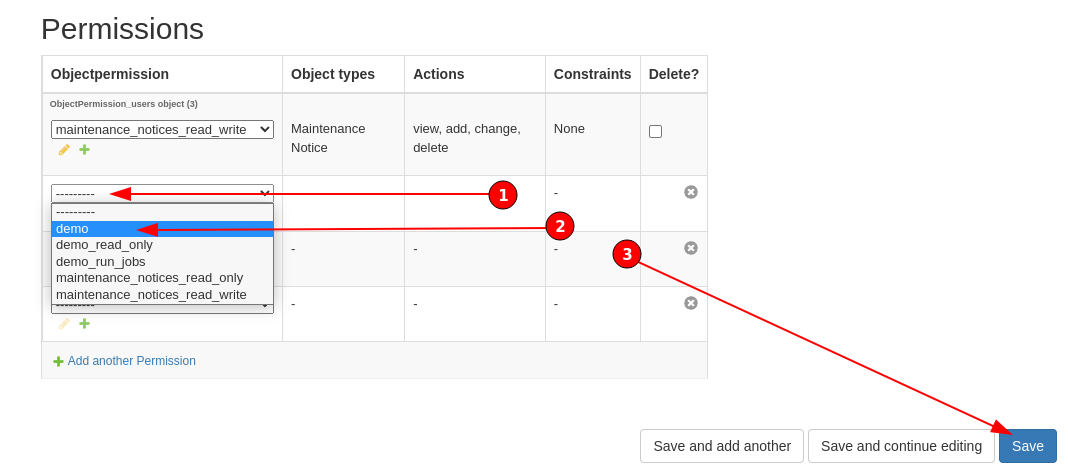 Screenshot: Add Permission Demo
