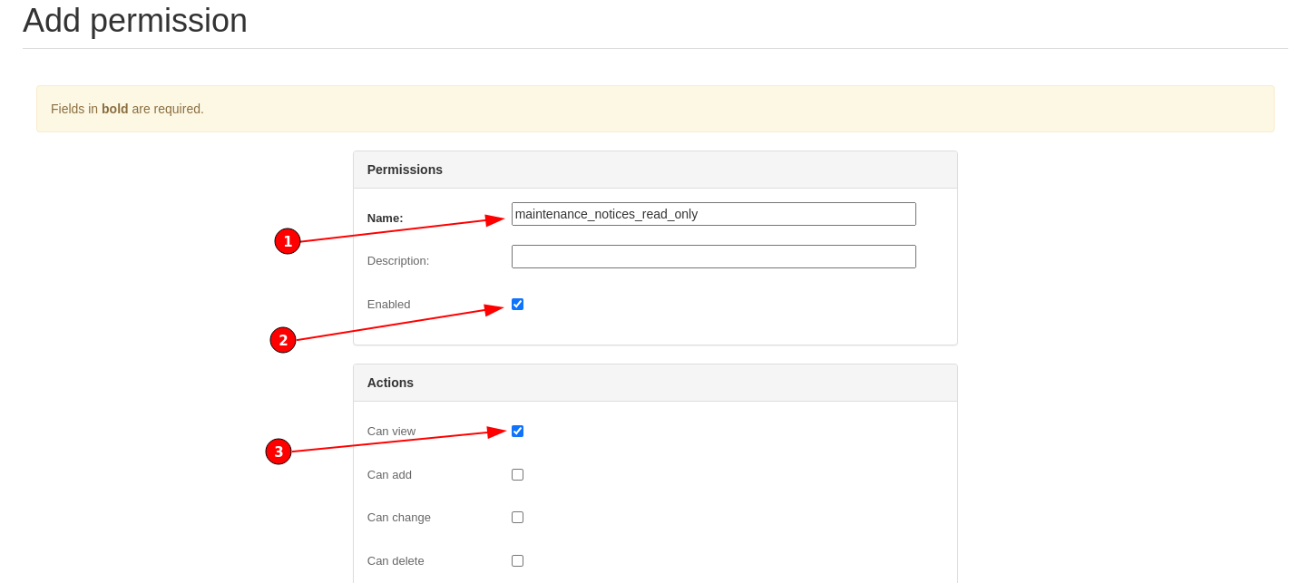 Screenshot: Add Permission Read Only 1