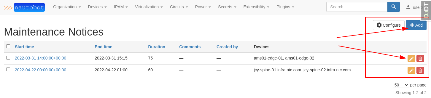 Screenshot: List View