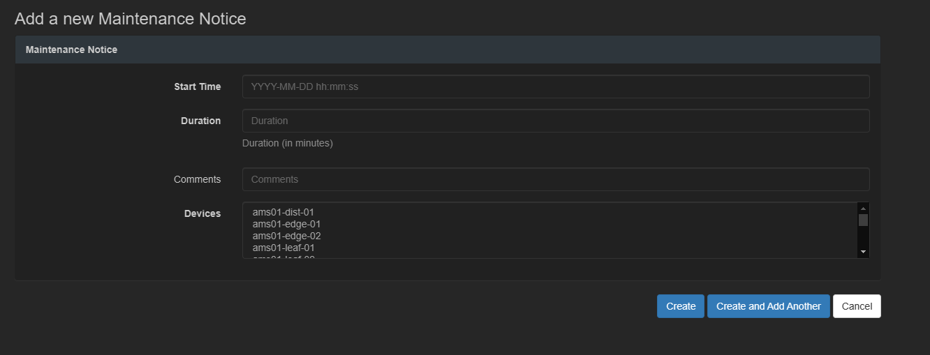 Screnshot - Maintenance Notice Add No Docs