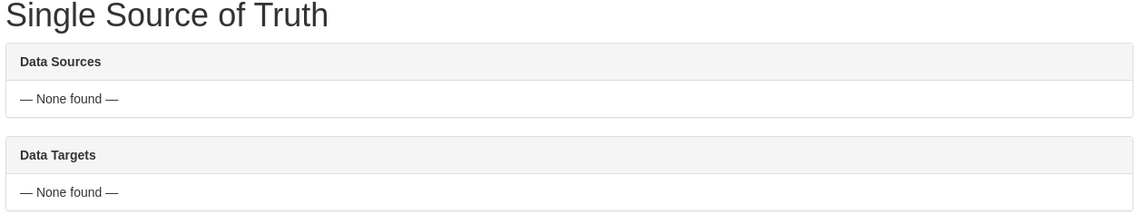 Screenshot: Empty SSoT Dashboard