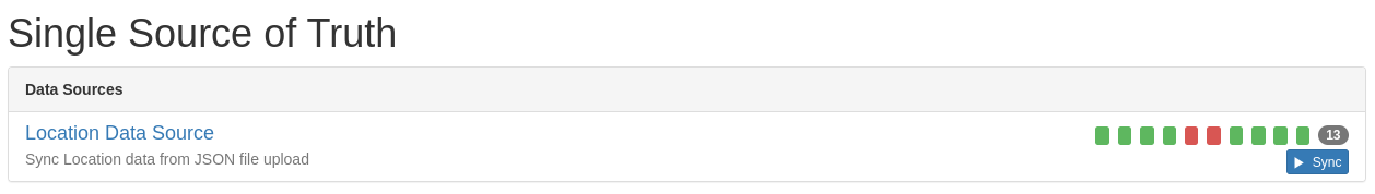 Screenshot: SSoT Dashboard with Locations DataSource