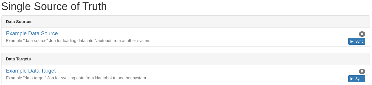 Screenshot: SSoT Dashboard